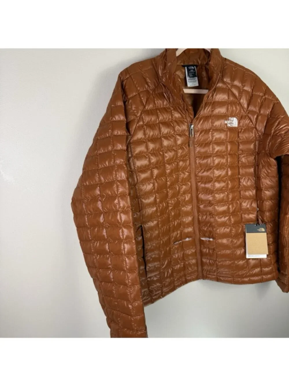 North Face ThermoBall Jacket Men L Burnt Umber Puffer Quilted $200 Flaw